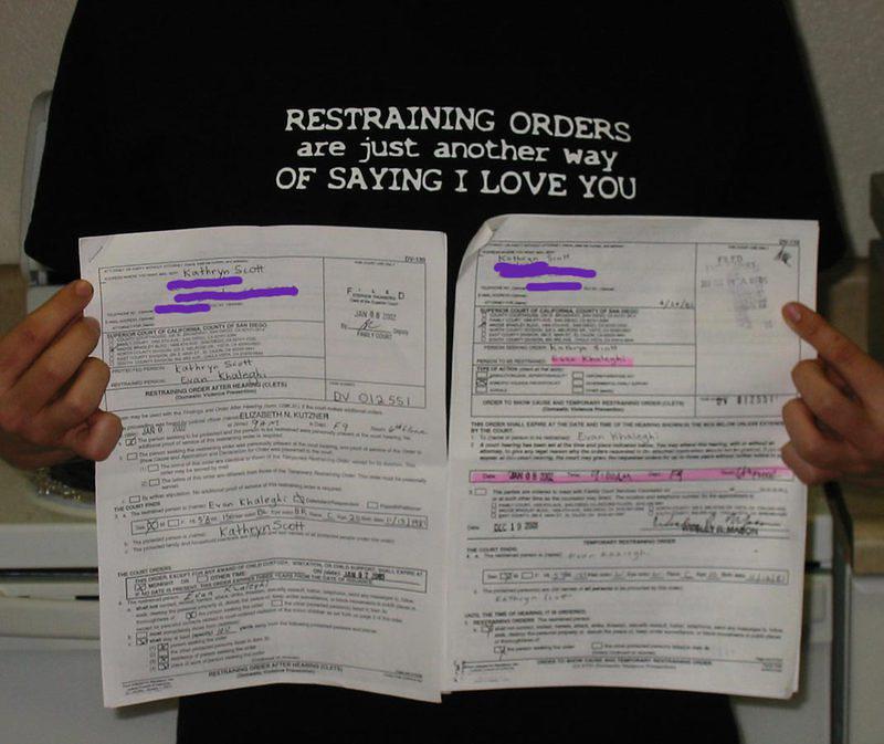 "Restraining orders are just another way of saying I love you"