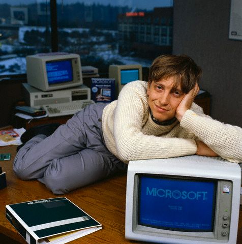 Bill Gates posing for Teen Beat Mag- '83