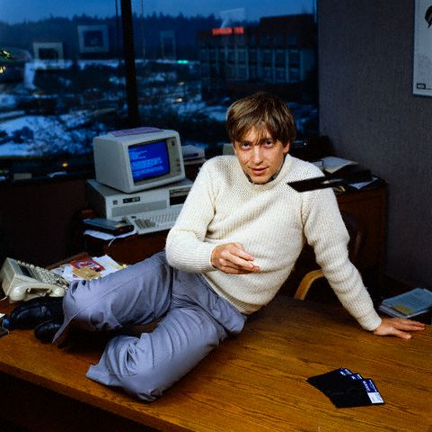 Bill Gates posing for Teen Beat Mag- '83