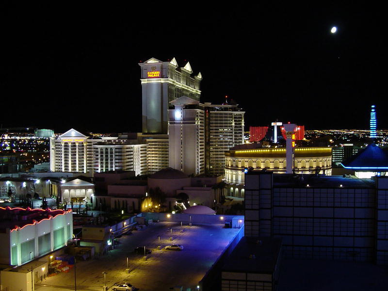 Same view from the room, better picture. Apparently, the room we had was the one with the "best view of the strip" ...