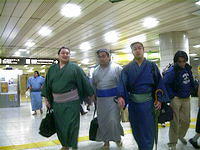 Sumo! Swarms of them! Some folks that had been there two year shadn't seen any, but we saw about 40 were in Tokyo Station!